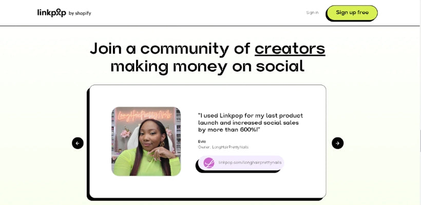 Linkpop Shopifyアプリの価格、レビュー、機能