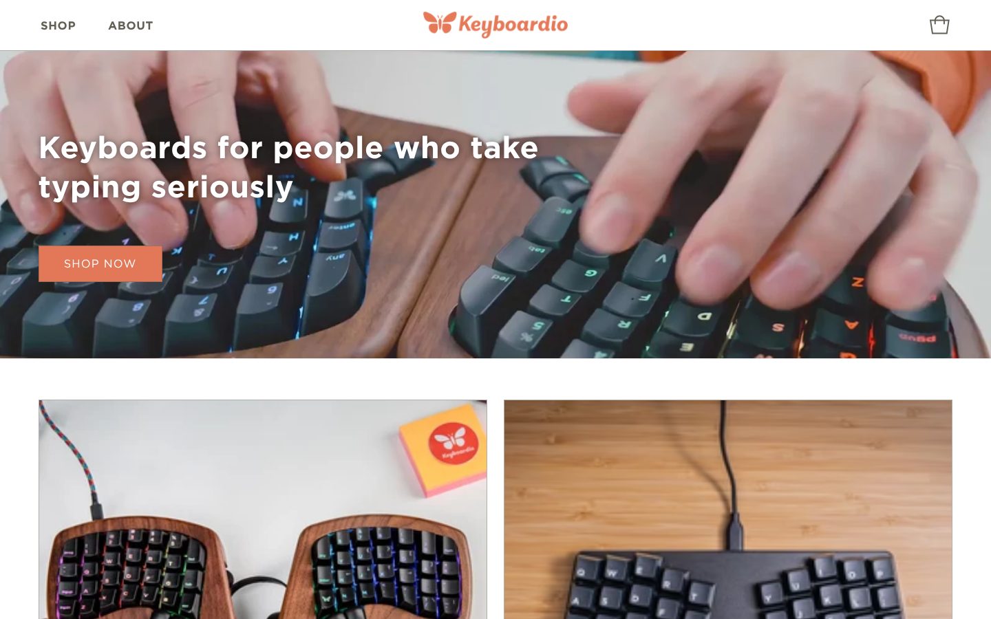 Keyboardio one-product Shopify store on the Taste theme, captured 16 October 2026