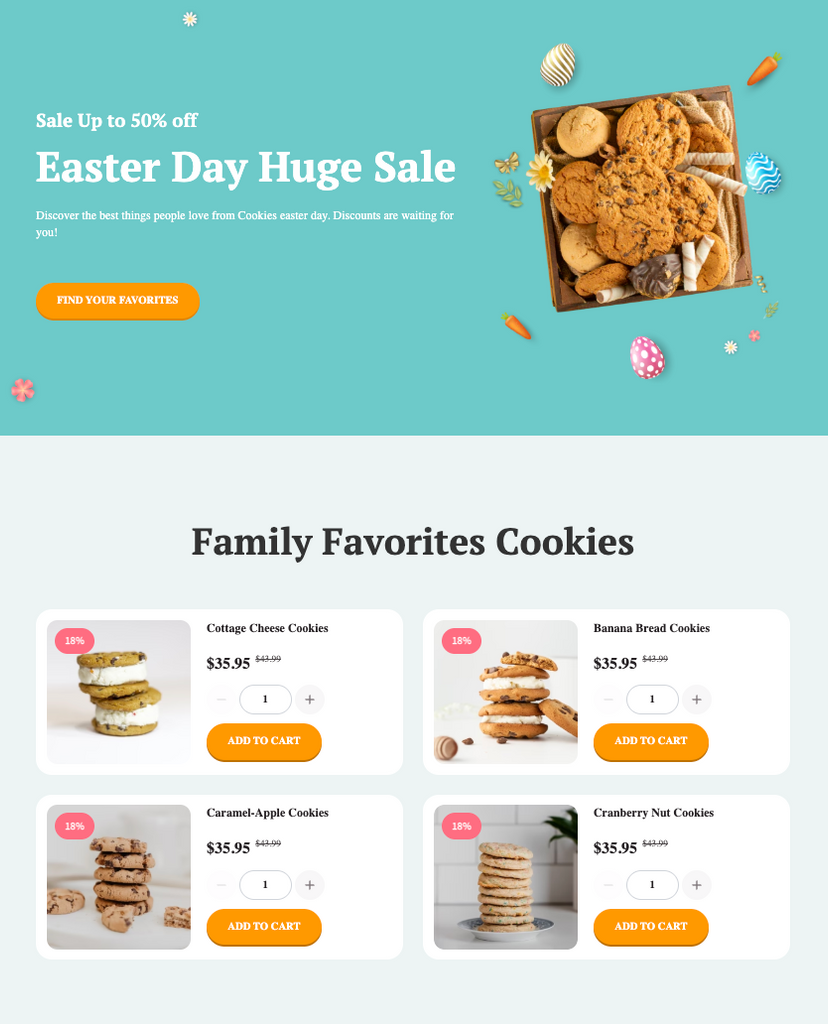 Cookie Easter Shopify landing page template